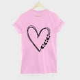 thumbnail image 4 of Ruimatai Love Valentines Day Costume Tops Retro Women T-Shirt Women's Valentine's Day Love Print Round Neck Short Sleeve Top Short Sleeve Round Neck Top/Shirt, 4 of 5
