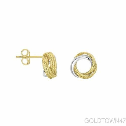 14K Yellow Rose or White Gold Finish Shiny Hexagon Hoop Fancy Earrings with Hinged by IcedTime