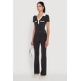 thumbnail image 4 of Women's Brushed Knit Contrast Trim Cropped Polo Shirt, 4 of 5