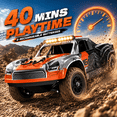 thumbnail image 5 of JoyStone 1:16 RC Short Course Truck, 4WD 25 MPH High-Speed RC Car with Metal Drivetrain, LED Lights, 2 Rechargeable Batteries, All-Terrain Remote Control Truck for Kids and Adults, Orange, 5 of 11