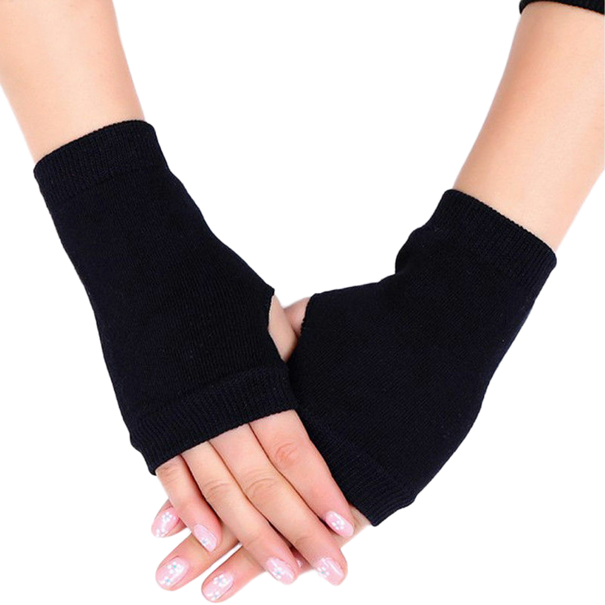 1 Pair Women Men Half Finger Mittens Soft Plush Winter Warm Mittens Gift Fashion 