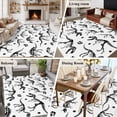 thumbnail image 5 of Area Rug for Living Room, Dinosaur Fossils Non-Slip Indoor Large Carpet for Bedroom/Dining Room, White Black Ancient Animals Washable Low-Profile Rectangle Floor Runner Rugs - 5 x 7 Ft, 5 of 8