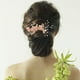 thumbnail image 3 of Juego de 4 peinetas de boda hechas a mano, tocados florales para novia, accesorios para el cabello con diamantes de imitación, accesorios para vestido de novia (rosa), 3 of 5