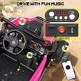 thumbnail image 3 of Farmdex 24 Volt Kids Ride on Car UTV, 400W Ride on Toy Car with Remote Control, Electric Car for Boys Girls, Knob Volume Control, LED Lights, Bluetooth, Rose Red, 3 of 8