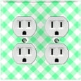 thumbnail image 1 of Metal Light Switch Wall Plate Outlet Cover (Neon Green Gingham Wallpaper - Double Duplex), 1 of 1