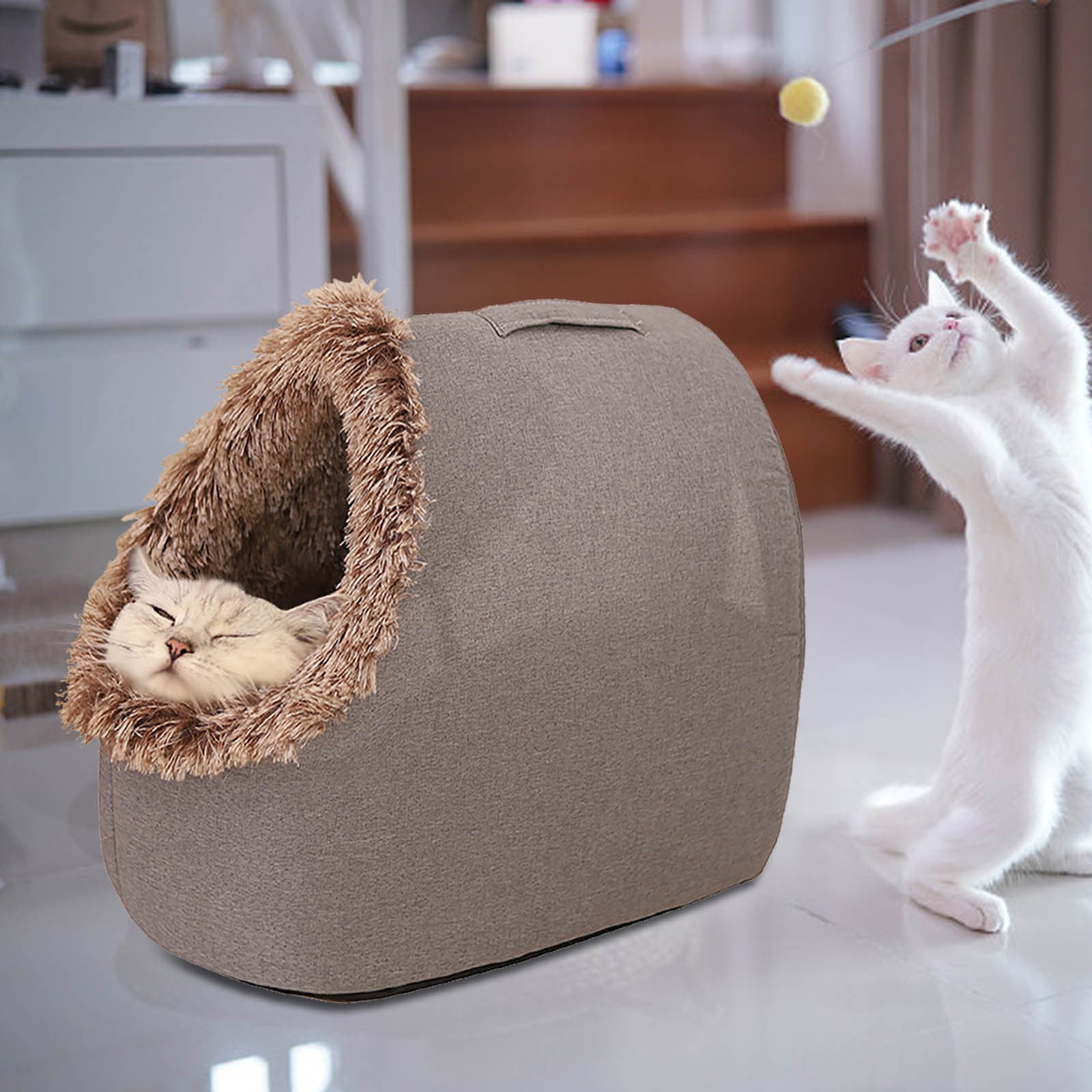 RoamHome Warm Pet Cave Bed for Dogs and Cats, Insulated Winter Sleeping Bed, Portable Enclosed Dog Bed & Cat Bed for Small Medium Pets, Cozy Indoor Outdoor Use