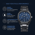 thumbnail image 2 of Geoffrey Beene Men's Stainless Steel Dress Watch Classic Quartz, Date, Elegant Design, Water-Resistant (Gunmetal), 2 of 7