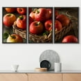 thumbnail image 2 of wall26 - 3 Piece Framed Canvas Wall Art - Raw Red Fuji Apples in a Basket - Modern Home Art Stretched and Framed Ready to Hang - 24"x36"x3 BLACK, 2 of 5