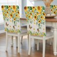 thumbnail image 2 of Sunflower Leaf Chair Covers Set of 1 Summer Country Flower Eucalyptus Leaves Butterfly Chair Back Covers Stretch Removable Slipcovers Protector for Dining Room Kitchen Party Decor, 2 of 9
