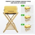 thumbnail image 5 of Luggage Rack Set of 2, Luggage Rack for Guest Room, Bedroom, Hotel - Natural Bamboo Suitcase Stand, Foldable with 2 Layers, up to 150 lbs - Fully Assembled Luggage Stand 2 Pack, 5 of 8