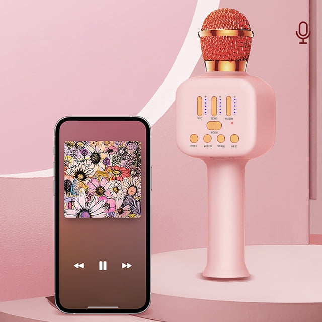 LSLJS Capacitance Wireless Microphone Bluetooth Speaker All-in- Machine Karaoke Video And Audio Equipment with RGB Effect Can Be Connected In-S Series, Wireless Microphone