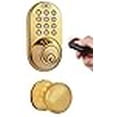 thumbnail image 3 of MiLocks XFK-02P Digital Deadbolt Door Lock and Passage Knob Combo with Keyless Entry via Remote Control and Keypad Code for Exterior Doors, Polished Brass, 3 of 3