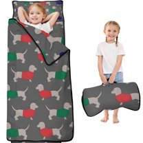 Dachshund Footprint Toddler Nap Mats for Kids Preschool,Sleeping Mat Bag or Kids,Toddler Sleeping Bag,Toddler Nap Mat or Daycare