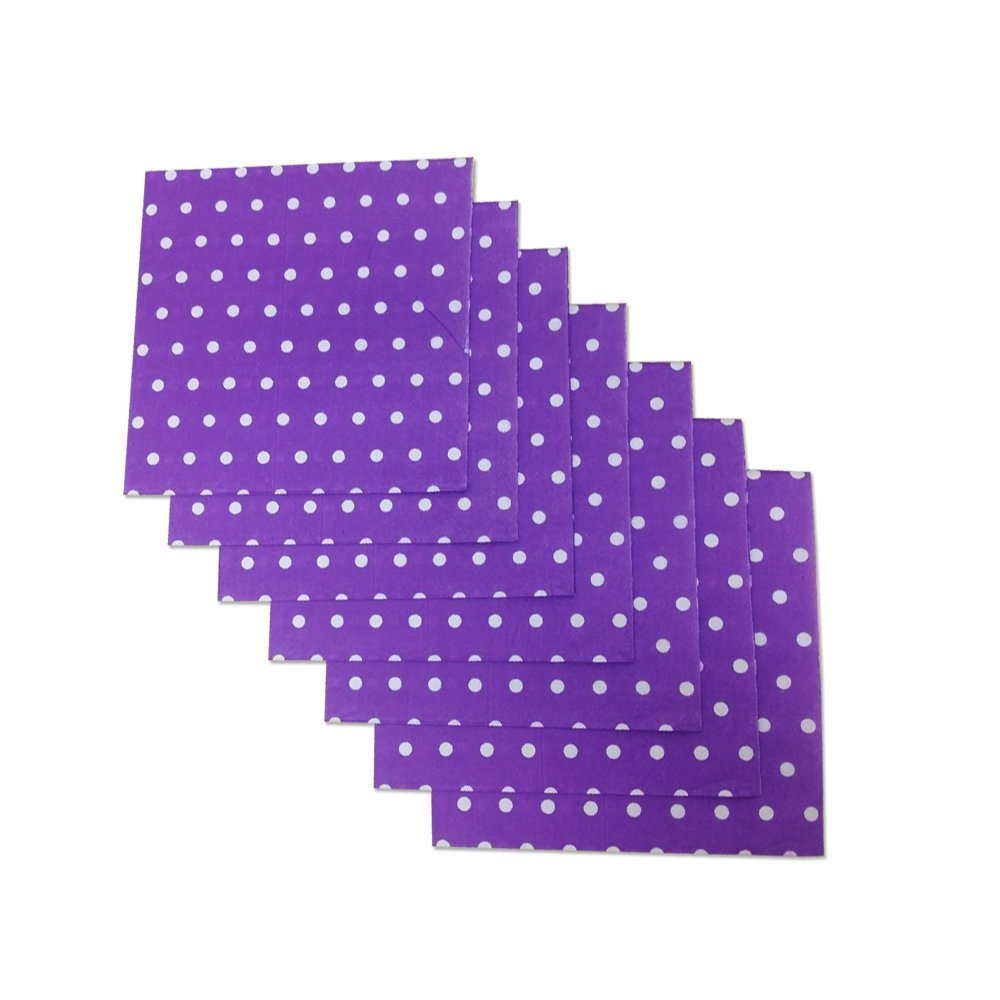 Purple and White Polka Dot Party Napkins, 20 Count, 6.5" X 6.5" Premium