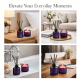 thumbnail image 2 of gracetop Lavender Scented Candle & Reed Diffuser Set, Purple Embossed Glass, Perfect Gift for Mother's Day, Birthday, Valentine’s Day, and Home Décor, 2 of 6