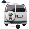 thumbnail image 4 of KAKALAD Funny Raccoon Green Sunglasses 03-1 Spare Tire Cover Universal Vehicle Accessories Buckle Car Tools 14”in, 4 of 6