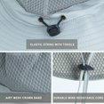 thumbnail image 3 of Mens Sun Hat Wide Brim Breathable Mesh UPF 50+ Waterproof Fishing Hat Safari Hat Foldable Boonie Cap, 3 of 5