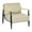 Beige / Natural Oak, variant on Homy Casa Accent Chair with Solid Wood Armrests, Independent Spring Seat and Backrest, 500 lbs Capacity