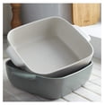 thumbnail image 2 of HeSLehs Ceramic 12" Square Baker - Pacifica Collection, Vanilla | Oven & Dishwasher Safe Bakeware | Food Safe Glazing | Restaurant Quality Dinnerware, 2 of 3
