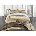thumbnail image 2 of Ambesonne Beige Quilted Coverlet 3 Pcs, Wild Leopard, King Size, Beige and Brown, 2 of 4
