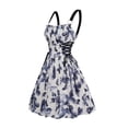 thumbnail image 4 of WILLBEST Vestidos Casuales Vestido Casual con Estampado Floral para Mujer Cuello Cuadrado sin Mangas Ropa de Fiesta Primavera Verano Traje Diario con Collar Estilo Básico Cómodo Moda Mediana​​, 4 of 4