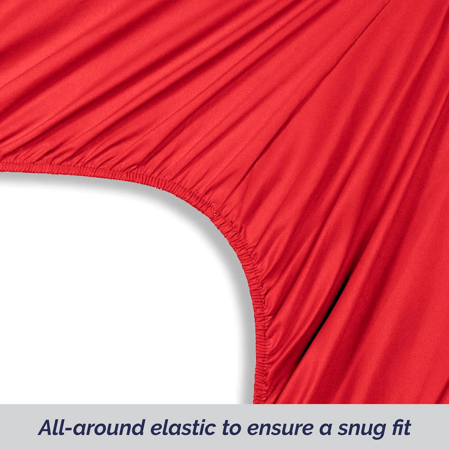 Elegant Comfort 1500 Premium Hotel Quality 1-Piece Fitted Sheet, All Around Elastic, Deep Pocket, Softest Quality Microfiber - Full Red