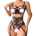 thumbnail image 3 of Gibobby Ropa interior mujer Conjunto de Lencería Sexy para Mujer Ropa Interior de Encaje Interior con Cuello V Ropa de Dormir(Negro, M), 3 of 5