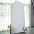 thumbnail image 3 of BalsaCircle 7 ft Silver Fitted Metallic Spandex Round Top Wedding Arch Backdrop Stand Cover Party Events Decorations, 3 of 8