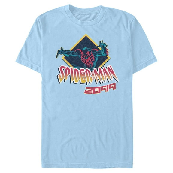 Men's Marvel Spider-Man 2099 Diamond  Graphic Tee Light Blue Medium