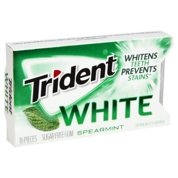 Trident White Spearmint Sugar Free Gum, 16Piece, 9 Count