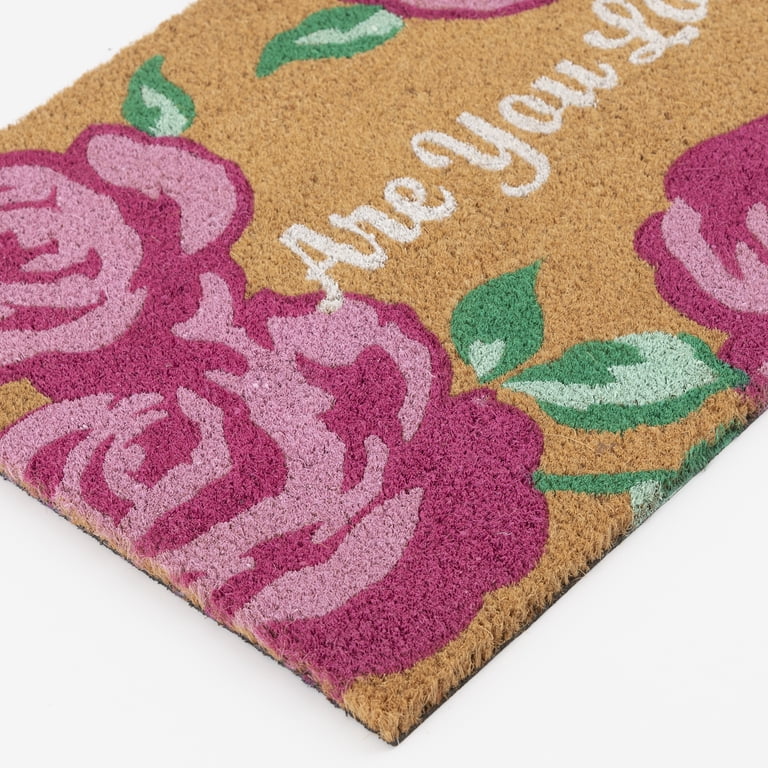 Mainstays Pink Floral Outdoor Doormat, 18" x 30" photo 6