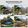 thumbnail image 6 of TANGJEAMER 10x20 ft Metal Carport Car Canopy Portable Car Tent Garage,Gray, 6 of 7
