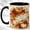 Black, variant on Pumpkin Floral Coffee Mug, Autumn Harvest Mug, Ceramic 11 oz