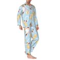 thumbnail image 2 of Fotbe Cute Gnome Bee Collects Honey Pijama de Hombre con Estampado de Manga Larga, Conjunto de 2 Piezas, Ropa de Dormir Suave y Cómoda con Bolsillos-Medium, 2 of 7