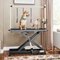 Uforic 50" Dog Grooming Table Heavy Duty Electric Lift Pet Grooming Table for Large Dogs, Adjustable Overhead Arm Anti Slip Tabletop Tool Organizer, Dog Grooming Station