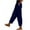 Navy, variant on Kvture Cotton Linen Pants for Women Wide Leg Elastic Straight Leg Lounge Trousers Drawstring Lightweight Summer Beach Pants Light Blue L