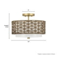 thumbnail image 6 of Hunter - Laila 2-light Luxe Gold, Large Flush Mount Light, Dimmable, Transitional Style, Drum Shaped, for Bedrooms, Dining, Living Rooms - 48211, 6 of 7