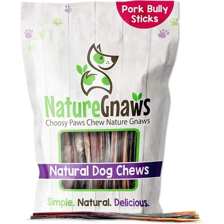 UPC: 0857270008072 | Nature Gnaws Pork Bully Sticks for Dogs – Premium Natural Dental Bones – Long Lasting Dog Chew Treats for Small Dogs & Puppies – Rawhide Free 15 Count (Pack of 1)