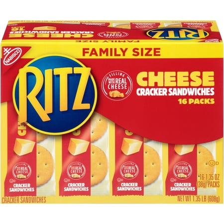 Nabisco Ritz Cheese Cracker Sandwiches Family Size, 1.35 Oz., 16 (10 Best Grilled Cheese Sandwiches)