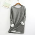 thumbnail image 4 of Tiqkatyck Plu Size Tops for Women, Women Fleece Winter Underwear Thick Warm Top O Neck Women Velvet Sweatshirt Women's Blouse Womens Tops Dark Gray XXXXL, 4 of 4