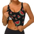 thumbnail image 4 of Fotbe Watermelon Pattern Womens' Sports Bra Longline Wirefree Padded with Medium Support Sports Moisture-Wicking Workou Vest,Tank Top-XX-Large, 4 of 9