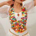 thumbnail image 1 of Collar de perlas de madera multicolor de Boho, moda de viaje de verano, accesorio de fiesta del mes del orgullo de la graduación de la boda de cumpleaños, 1 of 4