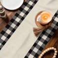 thumbnail image 3 of Retro Black Table Runner 90 Inches, Farmhouse Buffalo Plaid Vintage Beige Bed Runner Dresser Scarves Tabletop for Indoor Outdoor Parties/Ceremony/Banquet, 13" x 90", 3 of 9
