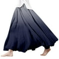 thumbnail image 2 of FAOWME Women's Skirt Elastic Waist Gradient A Line Flowy Design Boho Comfortable Fashion Linen Maxi Skirts For Casual Daily Wear,Navy,S, 2 of 4