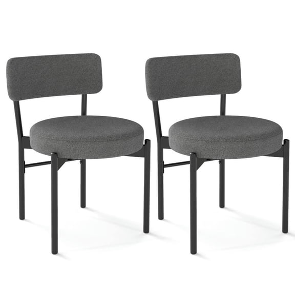 YYAo Dining Chairs, Kitchen Dining Room Chairs,Dining Chair Set of 2 with Curved Backrest and Padded Seat-Gray
