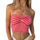 thumbnail image 1 of Top de tubo para mujer, cuello Halter, a rayas, sin espalda, sin mangas, cintura alta, Top corto para fiesta diaria y viajes, 1 of 8
