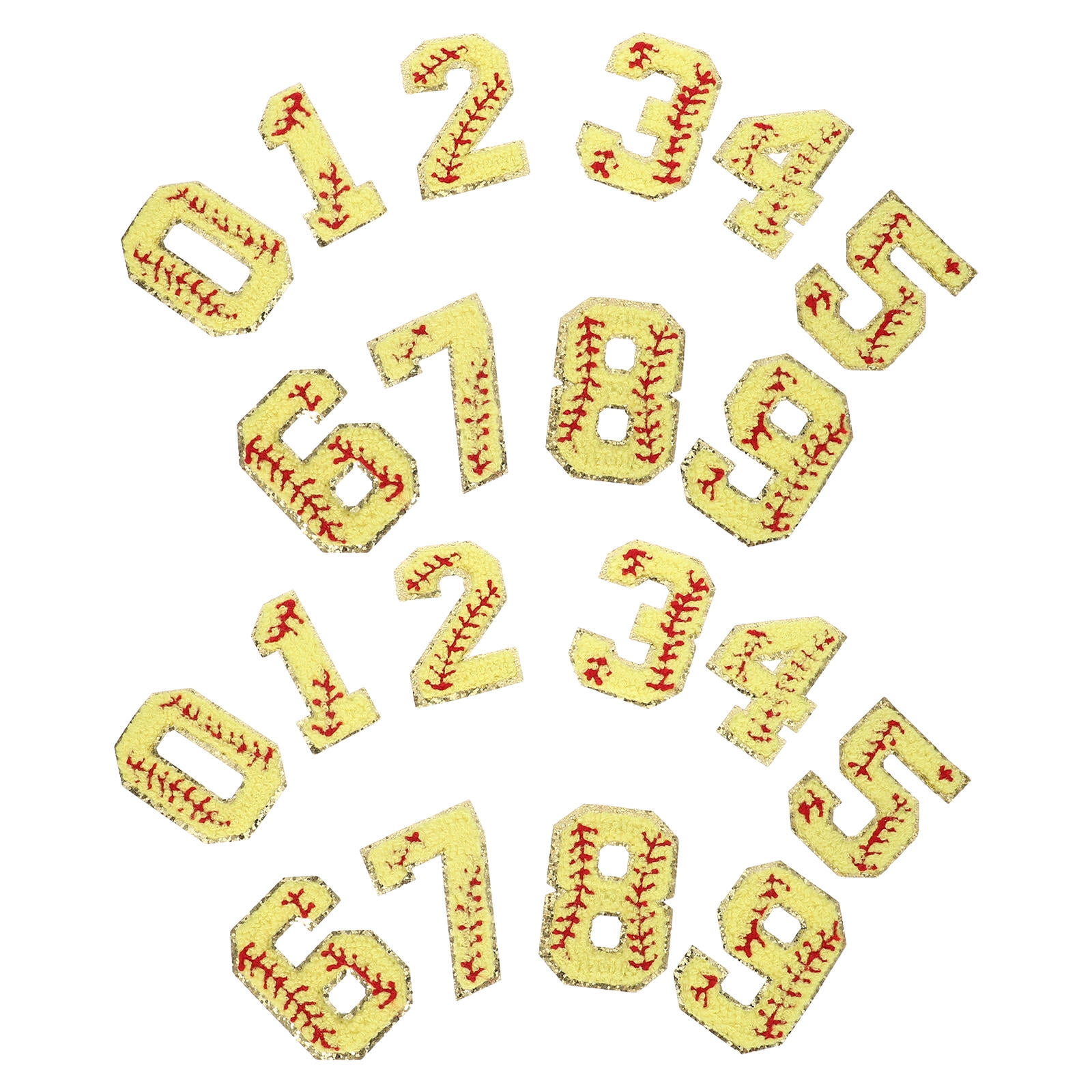 RENACLIPY 20Pcs Softball Themed Iron on Patches for Hats Backpacks Jeans with 3D Embroidered Style