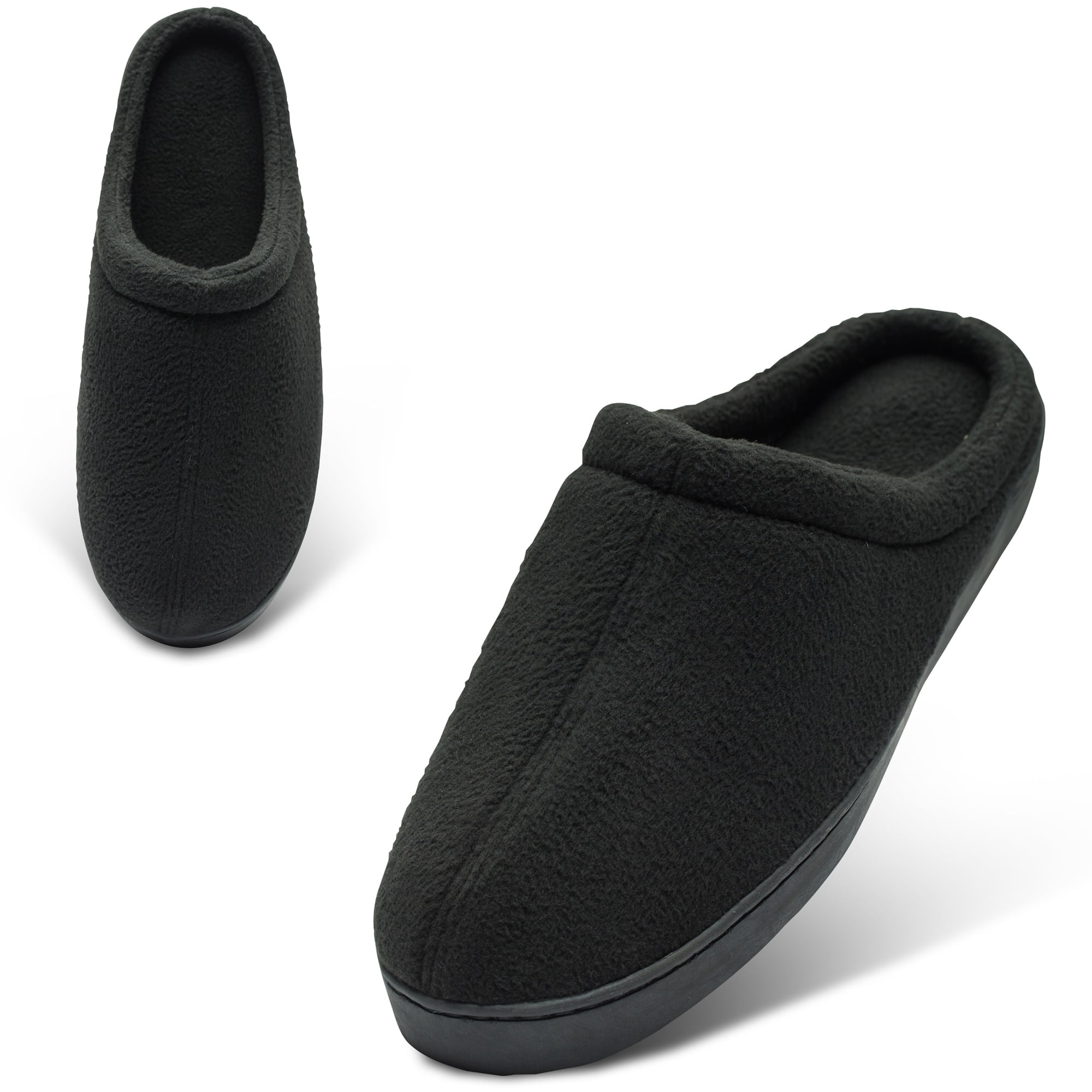 Alpine Swiss Wide Mens Fleece Clog Slippers | Wide Width Slip-On House Shoes with Memory Foam | Cozy Durable Indoor Comfort