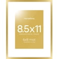 thumbnail image 1 of Marco de fotos Homeforia 8,5x11 de metal dorado con vidrio templado, 1 of 9