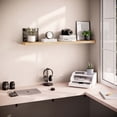 thumbnail image 5 of Ballucci 48" Floating Shelf, Wood Wall Mount Shelf with Invisible Bracket, 8" Deep, Oak Finish, 5 of 8